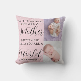 Coussin Bébé fille Première année Photo Collage Keepsaké r