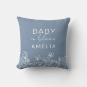 Coussin Bébé Fleur sauvage bleu Dusty en fleurs Floral (Recto)