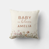 Coussin Bébé Fleur sauvage en terre cuite beige en fleurs (Recto)