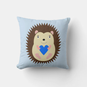 Coussin Bébé Garçon Cœur Hérisson Bleu