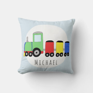 Coussin Bébé Garçon Locomotive Colorée Nom du train Nurser