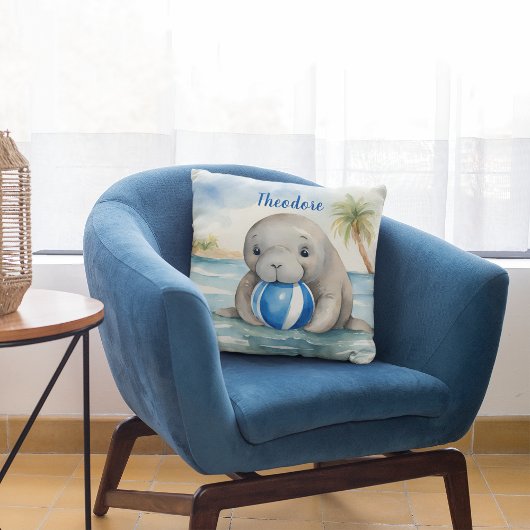 Coussin Bébé Garçons Manatee Personnalisé