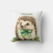 Coussin Bébé Hérisson Cute Bow Neutral Personnalisé (Recto)