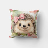 Coussin Bébé Hérisson Floral Girls (Recto)