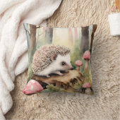 Coussin Bébé Hérisson rose champignons filles (Couverture)