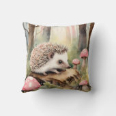 Coussin Bébé Hérisson rose champignons filles (Verso)
