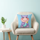Coussin Bébé Hippopotame de Dessin Animé Mignon (Chaise)