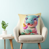 Coussin Bébé Hippopotame Mignon Avec Biberon Nursery 🦛 (Chaise)