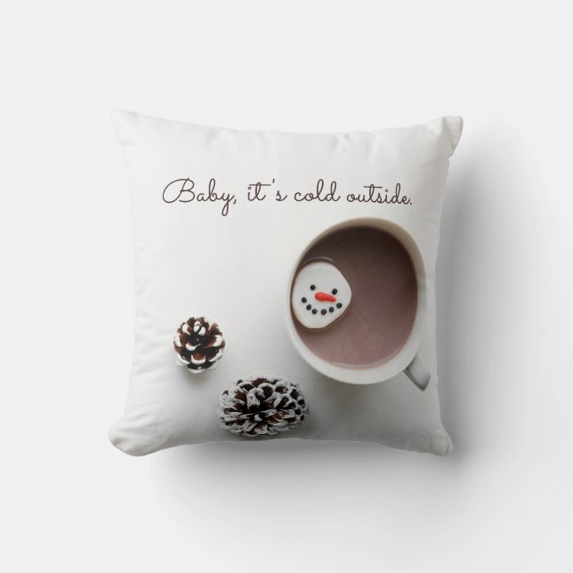 Coussin Bébé il fait froid à l'extérieur de Noël Chocolat  (Recto)