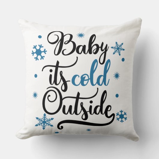 Coussin Bébé il fait froid dehors bi-couleur (Recto)