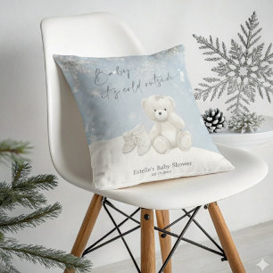 Coussin Bébé, il fait froid dehors, douce peluche et floco