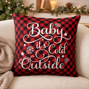 Coussin Bébé Il Fait Froid Dehors Plaid Rouge de Noël