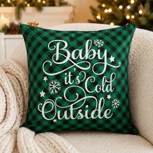 Coussin Bébé Il Fait Froid Dehors Plaid Vert Noël