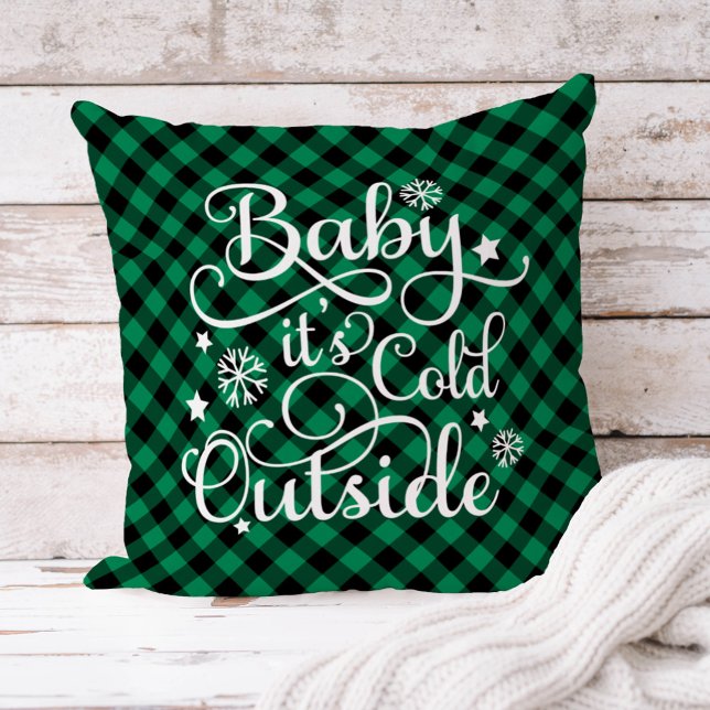 Coussin Bébé Il Fait Froid Dehors Plaid Vert Noël (Créateur téléchargé)