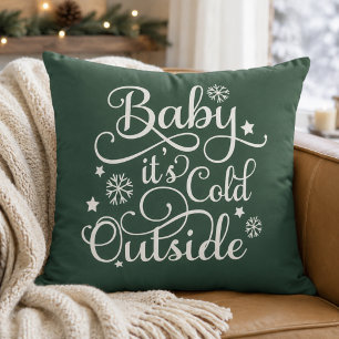Coussin Bébé Il Fait Froid Dehors Vert Scénario Fêtes