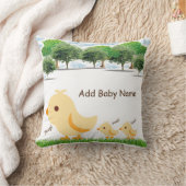 Coussin Bébé jaune mignon poussette (Couverture)