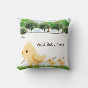 Coussin Bébé jaune mignon poussette