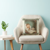 Coussin Bébé Jésus avec l'agneau et l'oiseau dans la (Chaise)