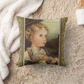 Coussin Bébé Jésus d'or tenant des mots de l'agneau (Couverture)