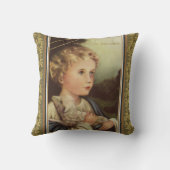 Coussin Bébé Jésus d'or tenant des mots de l'agneau (Verso)