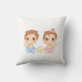 Coussin Bébé jumeaux garçon et fille (Verso)