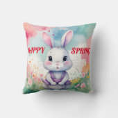 Coussin Bébé lapin au printemps (Verso)