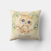 Coussin Bébé léopard adorable, animal de jungle mignon (Verso)
