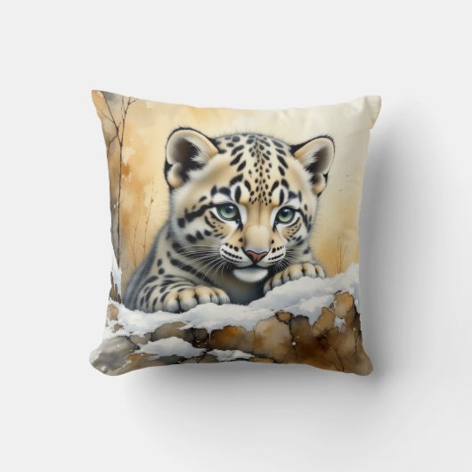 Coussin Bébé léopard des neiges (Recto)