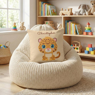 Coussin Bébé Léopard Mignon Animaux de Safari Enfants
