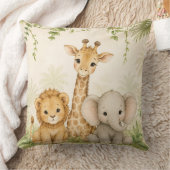 Coussin Bébé Lion Girafe et Éléphant Jungle (Couverture)
