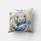Coussin Bébé Manatee Personnalisé Garçons (Verso)