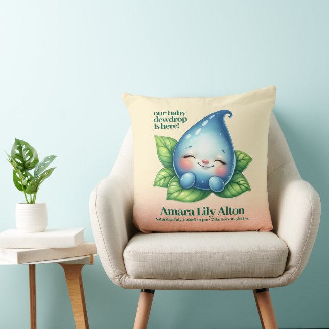 Coussin Bébé mignon couchage Dewdrop Naissance Statistique (Chaise)