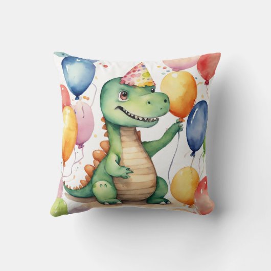 Coussin Bébé mignon Dinosaur Anniversaire (Verso)