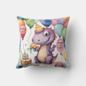 Coussin Bébé mignon Dinosaure Filles Anniversaire personna (Verso)