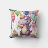Coussin Bébé mignon Dinosaure Filles Anniversaire personna (Recto)
