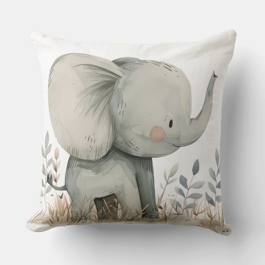 Coussin Bébé mignon éléphant Coussin, Bébé animal (Recto)