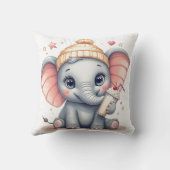 Coussin Bébé mignon Eléphant-Nursery (Verso)