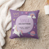 Coussin Bébé mignon fille violet licorne arc-en-ciel stati (Couverture)
