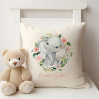 Bébé mignon Flore d'éléphant avec le nom de l'enfa