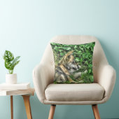 Coussin Bébé mignon Gris Loup Coupe Faune Photo (Chaise)