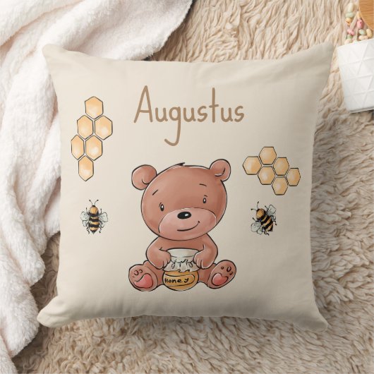 Coussin Bébé mignon Honey Bear Cub (Couverture)