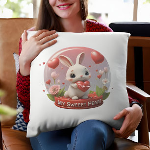 Coussin Bébé mignon lapin amour coeur valentin Jeu oreille