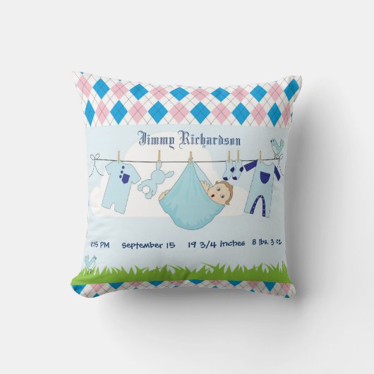 Coussin Bébé mignon ligne de vêtements pour garçon (Recto)