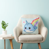 Coussin Bébé mignon narwhal et arc-en-ciel (Chaise)