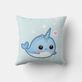 Coussin Bébé mignon narwhal et arc-en-ciel (Verso)