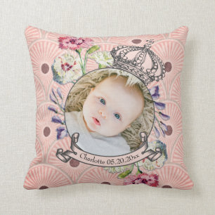 Coussin Bébé mignon Photo Keepsaké Nom Date de naissanc