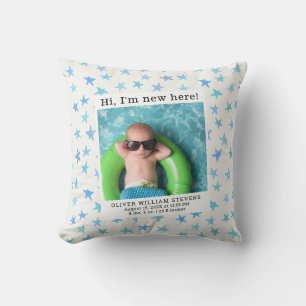 Coussin Bébé mignon Photo Naissance Statistiques Nursery