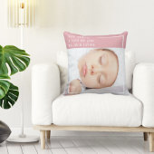Coussin Bébé Mignon Photo | Rose & Blanc | Citation