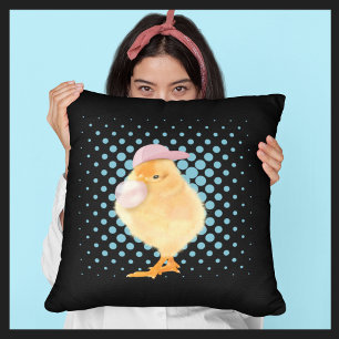 Coussin Bébé mignon poule rose Bubblegum