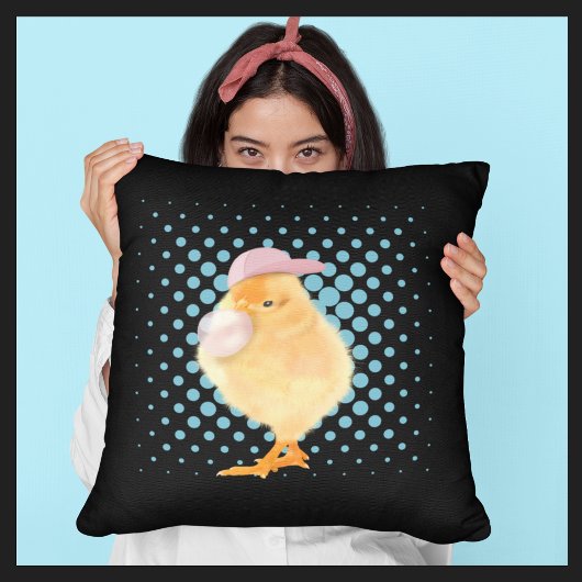 Coussin Bébé mignon poule rose Bubblegum